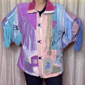 Vintage Unisex Leather and Suede Jacket